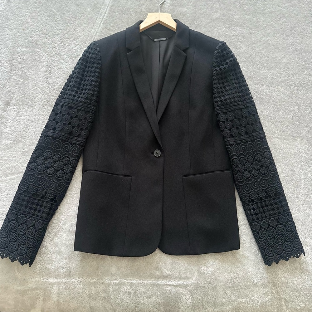 Elie Tahari Black Jacket with Lace Sleeves